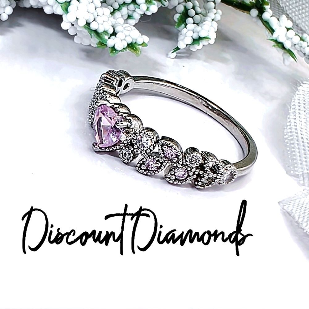 Pink Sapphire Cocktail Ring on 925 Sterling Silver